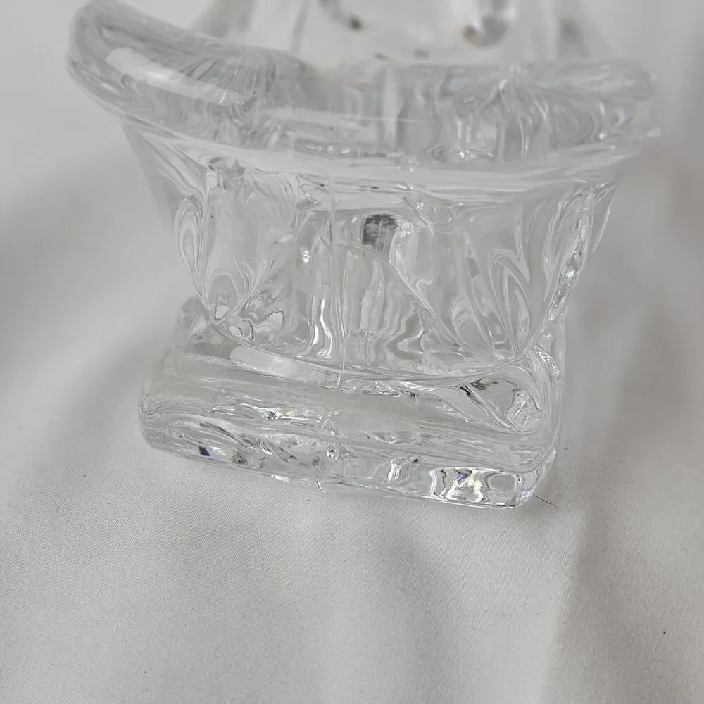 Vintage 1996 International Silver Co 24% Lead Crystal Large Christmas Sled